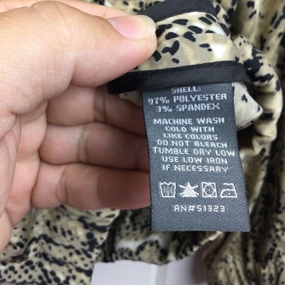 Vince Camuto Tan Black Snakeskin Zip Bomber - M - Picture 10 of 10